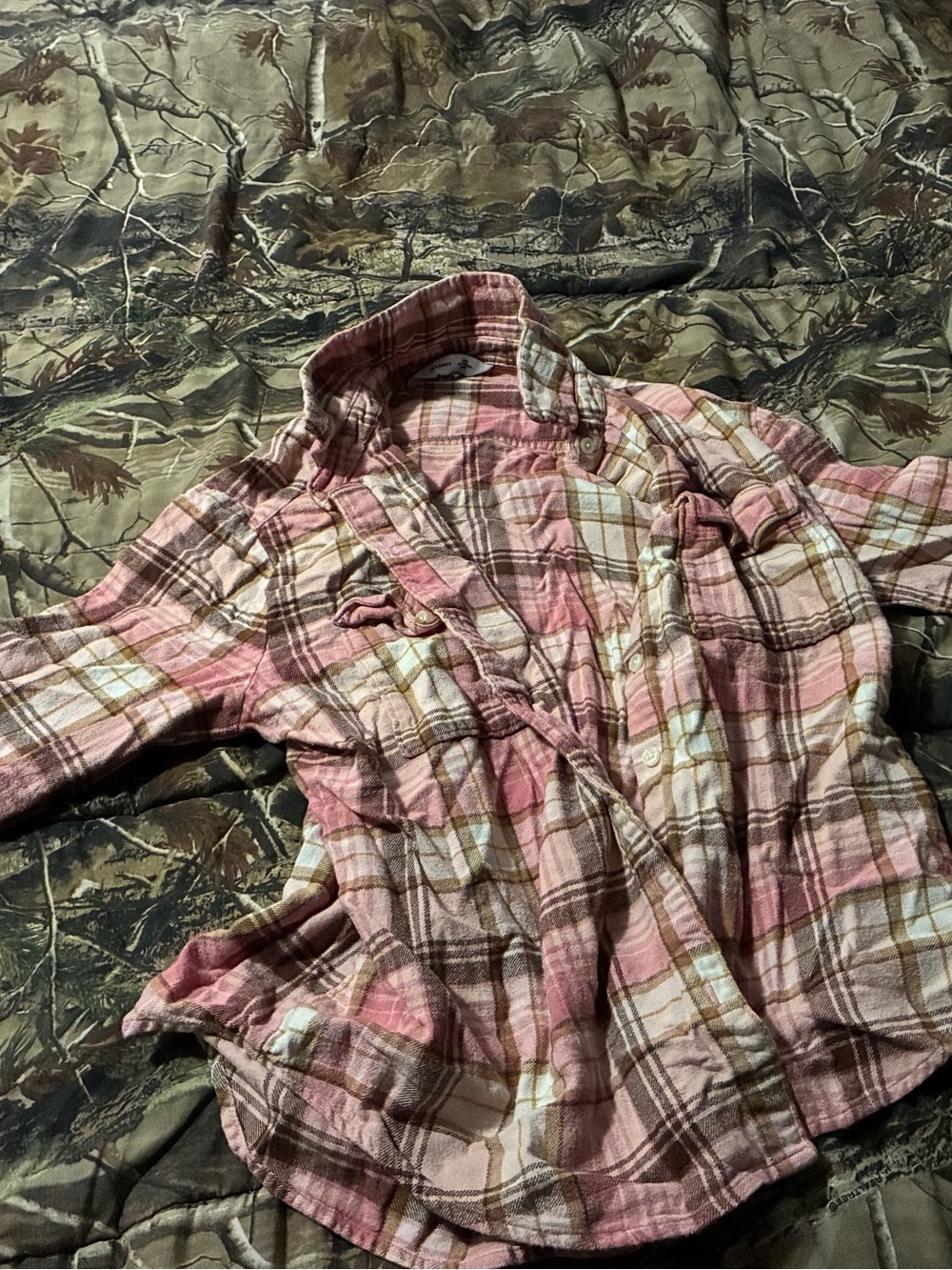 Old Navy Pink Plaid Button-Down Shirt for Kids